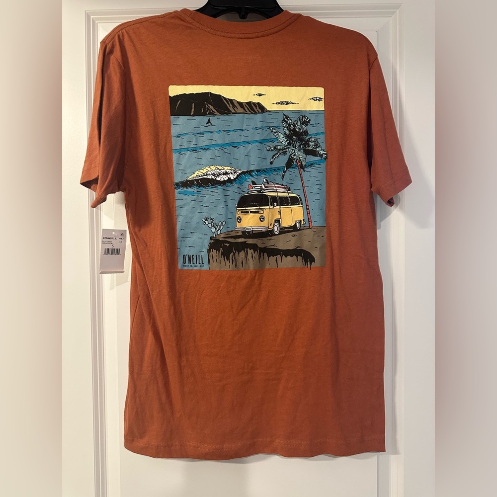 O'Neill Clear View Minimalist Tee Clay Small Earthy Surf Cotton - Picture 8 of 8